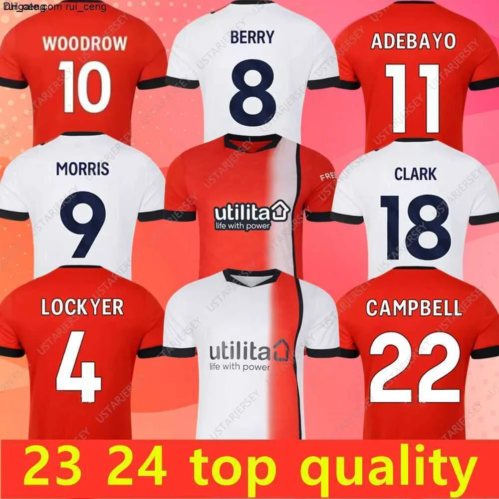 24 Luton 23 Town Soccer Jerseys Woodrow Morris 축구 셔츠 Ado Doughty Brown Jersey Donaghy Berry Givens Mick Mpanzu Home Away Third Kits