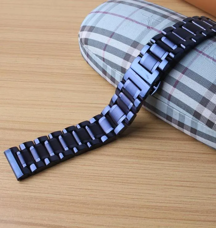 Bandas de relógio de alta qualidade aço inoxidável relógios de metal faixa pulseira 20mm 22mm Polished Wrap Matte Watch Acessórios para homens WatchE1693533