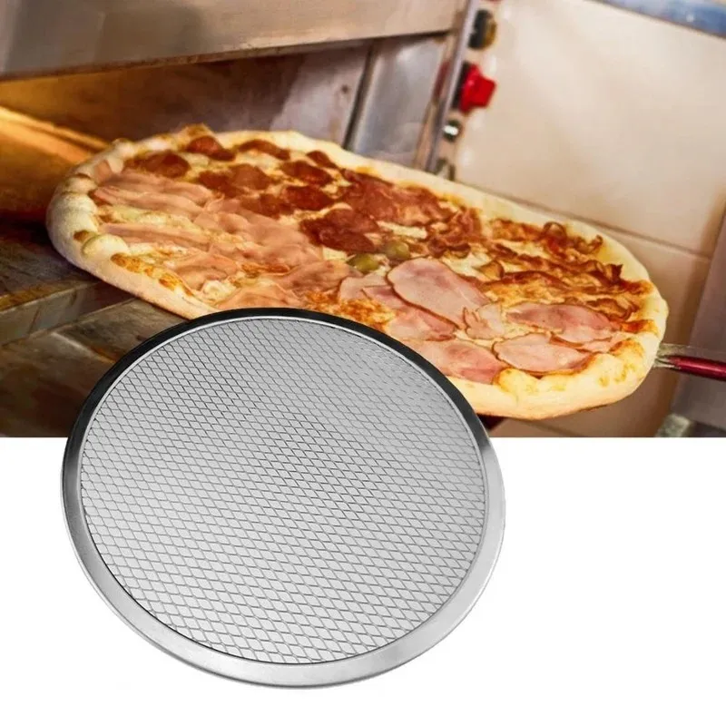 Pizza Backschale Mehrzweck -Nahrungsmittel -Aluminium -Legierung runde Backnetz Pfanne für Zuhause