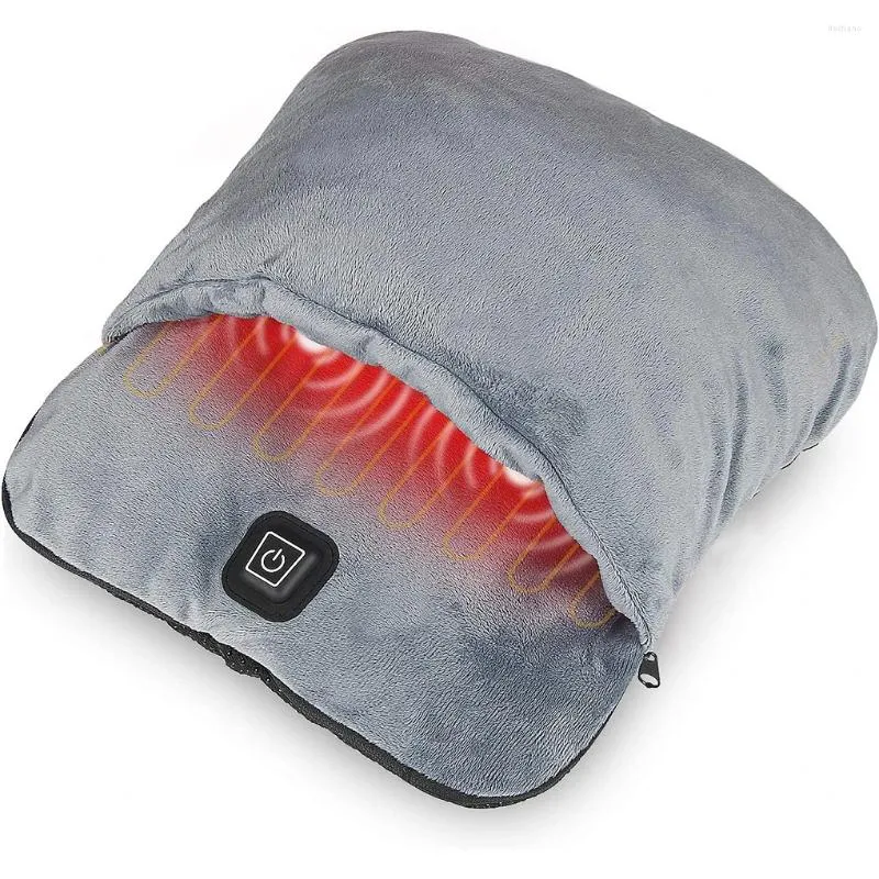 Blankets Grey Instant Heating Foot Warmer With USB And Vibration Massage Blanket