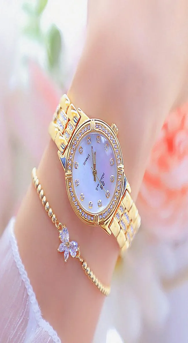 BS Bee Sisternew fashion luxury ladies watch diamond rose gold quartz rhinestone bracelet clock3578783