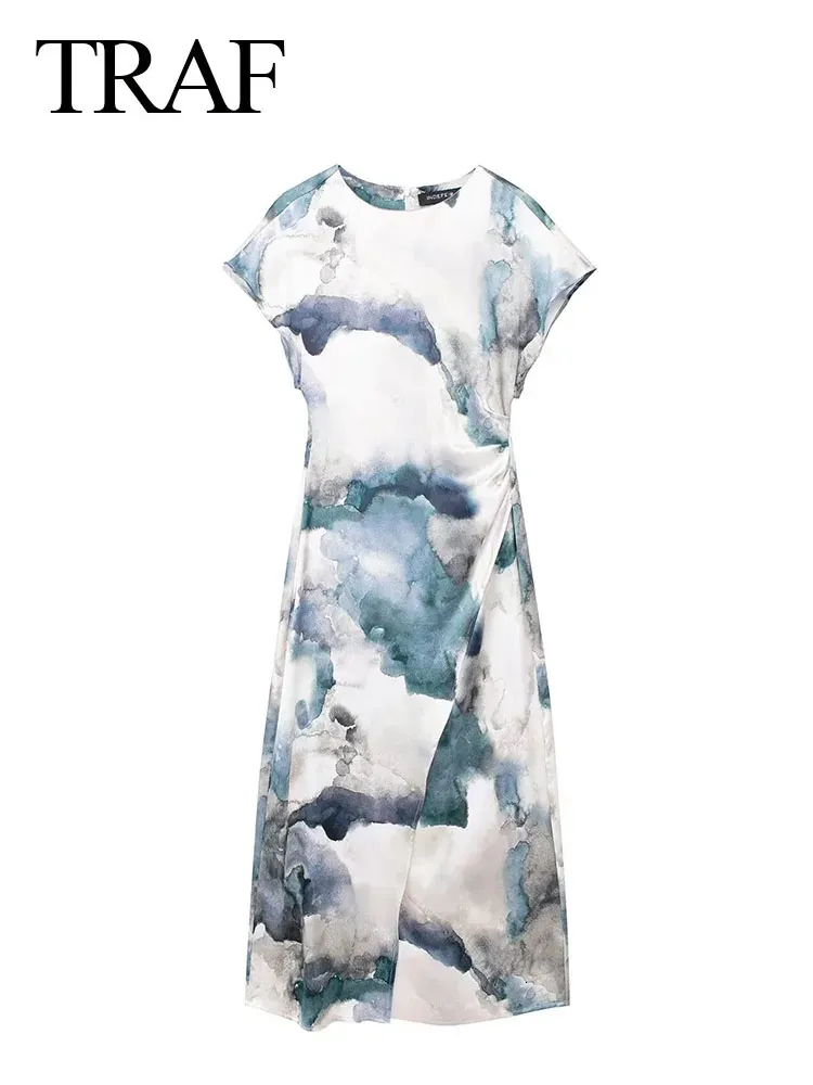 Womens Dresses All Saints Tie Dye Dress TRAF Woman ONeck Back