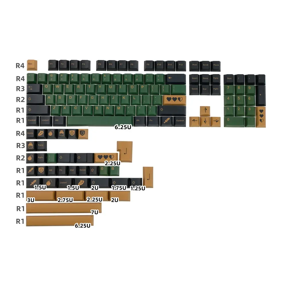 COMBOS PBT Keycap retrò GMK Hero 142 Keys Cherry Profile Dye Sottbosto per tastiera meccanica 60 61 64 68 75 84 87 980 104 108