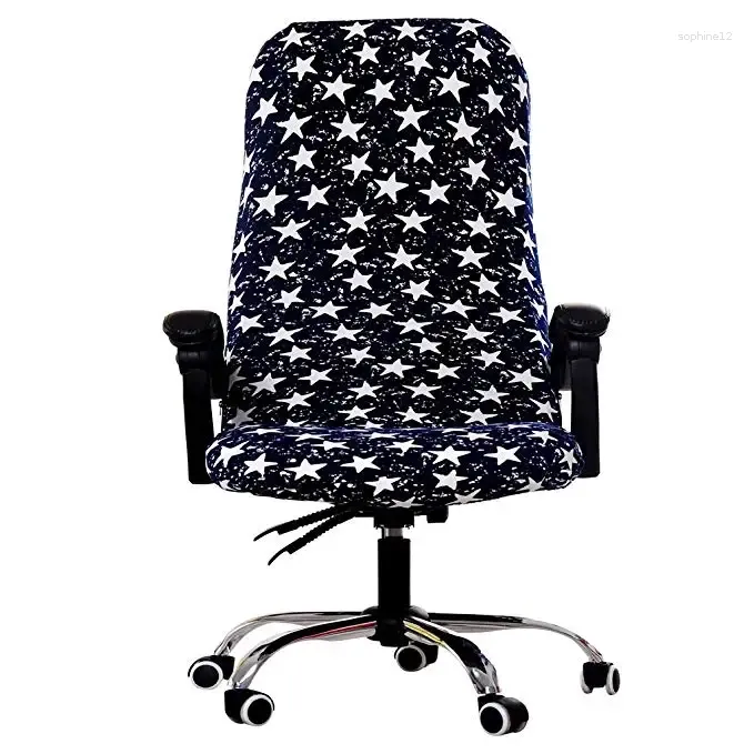 Couvre-chaise Soft Rotation Office Office Computer Spandex pour chaises Lycra Stretch Case pivotant fauteuil de travail de fauteuil