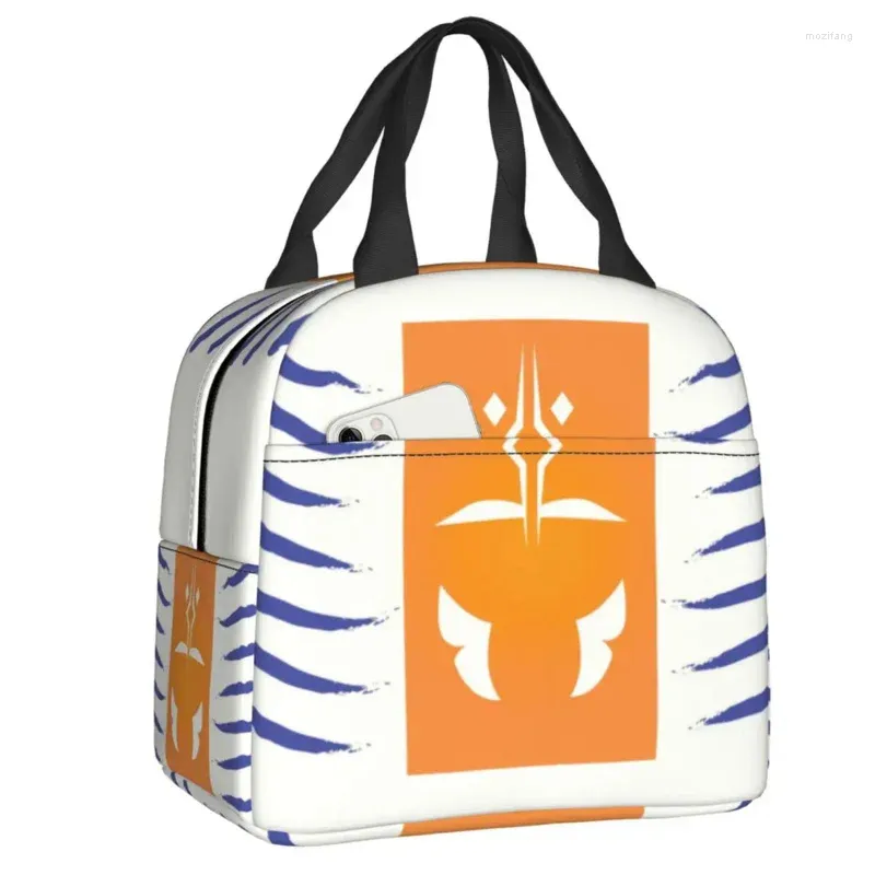 Förvaringspåsar ahsoka tano symbolbox fulcrum tribal wars varm kylare termisk matisolerad lunchväska för kvinnor återanvändbar tote container