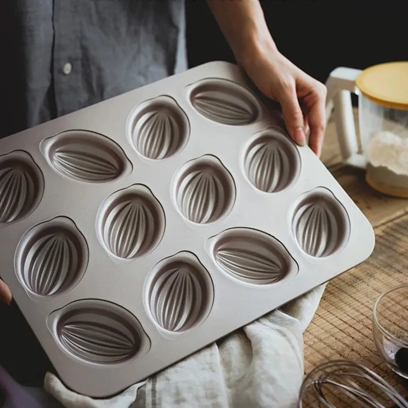 6912CUP BOFULHO MOLDELEINE PAN PAN 3D Azeitos em forma de assadeira Bandejas de cupcakes do cupcakes de cupcake