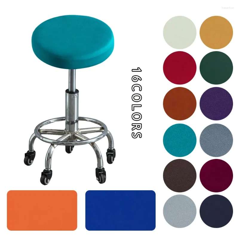 Couvercles de chaise tabouret de couvercle rond extensible protecteur élastique protecteur couleur couleur housse de maison