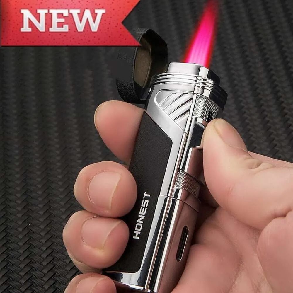 honest cigarette lighter HONEST Windproof Butane Outdoor Lighter Metal Flint Style with Adjustable  Flame and Fuel Window Light Yellow from Dhgate Lighters