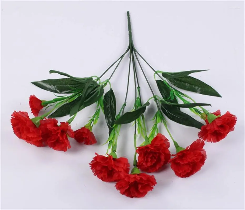 Decorative Flowers 1 Bouquet 10 Head Carnation Artificial Plastic Fake Plants Ake Christmas Home Party Wedding Decor