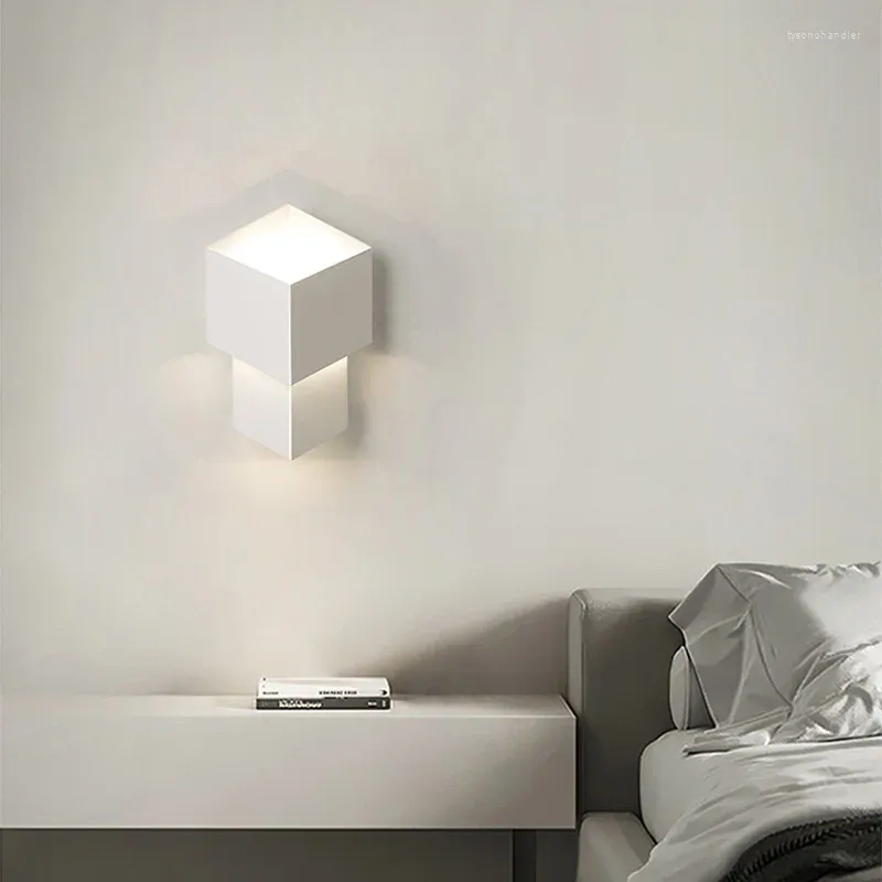 Duvar lambaları Nordic LED lamba Minimalist Beyaz Sconce Oturma Odası Yatak Odası Dekorasyonu Light Wand Lampen Luminaria Fikstür Parlak