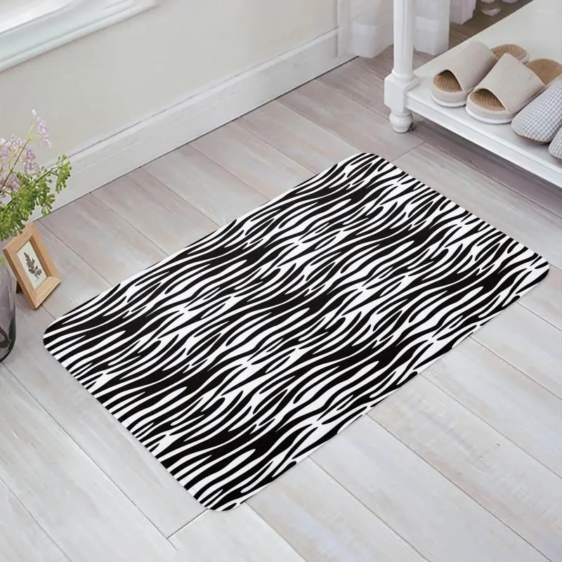 Carpets Leopard Tiger Ripple Black Blanc Home Decoration Decoration Flanelle Soft Salon Cuisine Cuisine Balconie Balcon