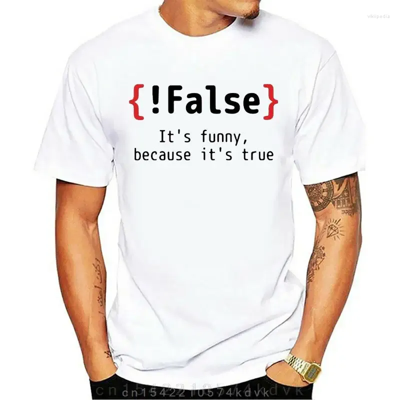 남성용 T 셔츠 프로그래밍 셔츠 재미있는! False True Code Tshirt 간단한 면화 짧은 슬리브 농담 티셔츠 드롭 선박 EU 크기