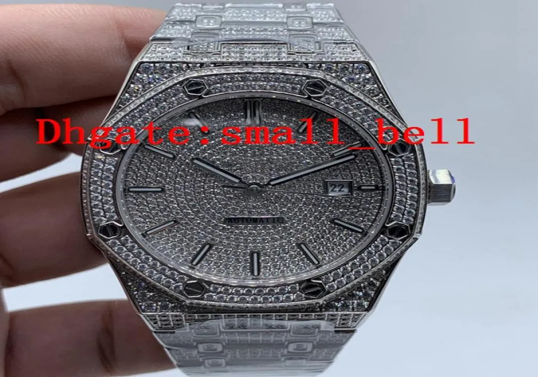 Factory new product 15400ST all ice stainless steel men039s diamond watch imported 8215 automatic machinery 42mm men039s har7089150