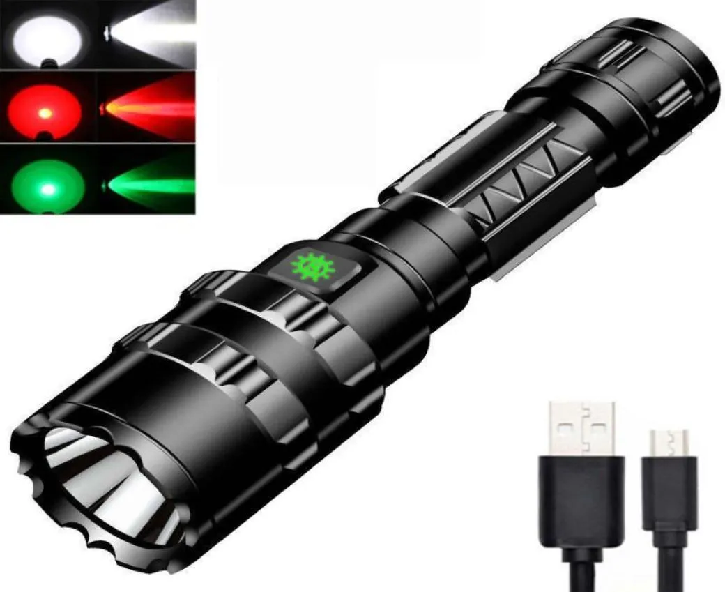 Tactische LED -zaklamp L2 Waterdichte nitecore aminum USB -oplaadbare linerna fakkel 18650 TAIL POWER BANK MLOK 2103223439415134