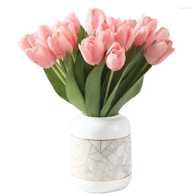 Dekorative Blumen High -End -Simulation Blume Textur Feuchtigkeitsspendende Tulip -Pographie Ornamente Home Dekoration Gefälschte künstliche Pflanzen