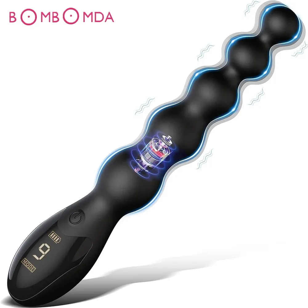 Butt Plug Anal Beads Vibrator for Women Men Prostate Massager Balls Silicone Masturbator With LED Screen 240320