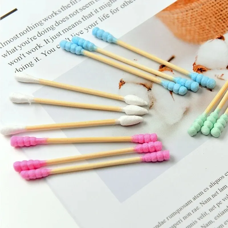 2024 Double Head Cotton Swab Sticks Female Makeup Remover Cotton Buds Tip For Medical Nose Ears CleaningMedical ear cleaning swabs