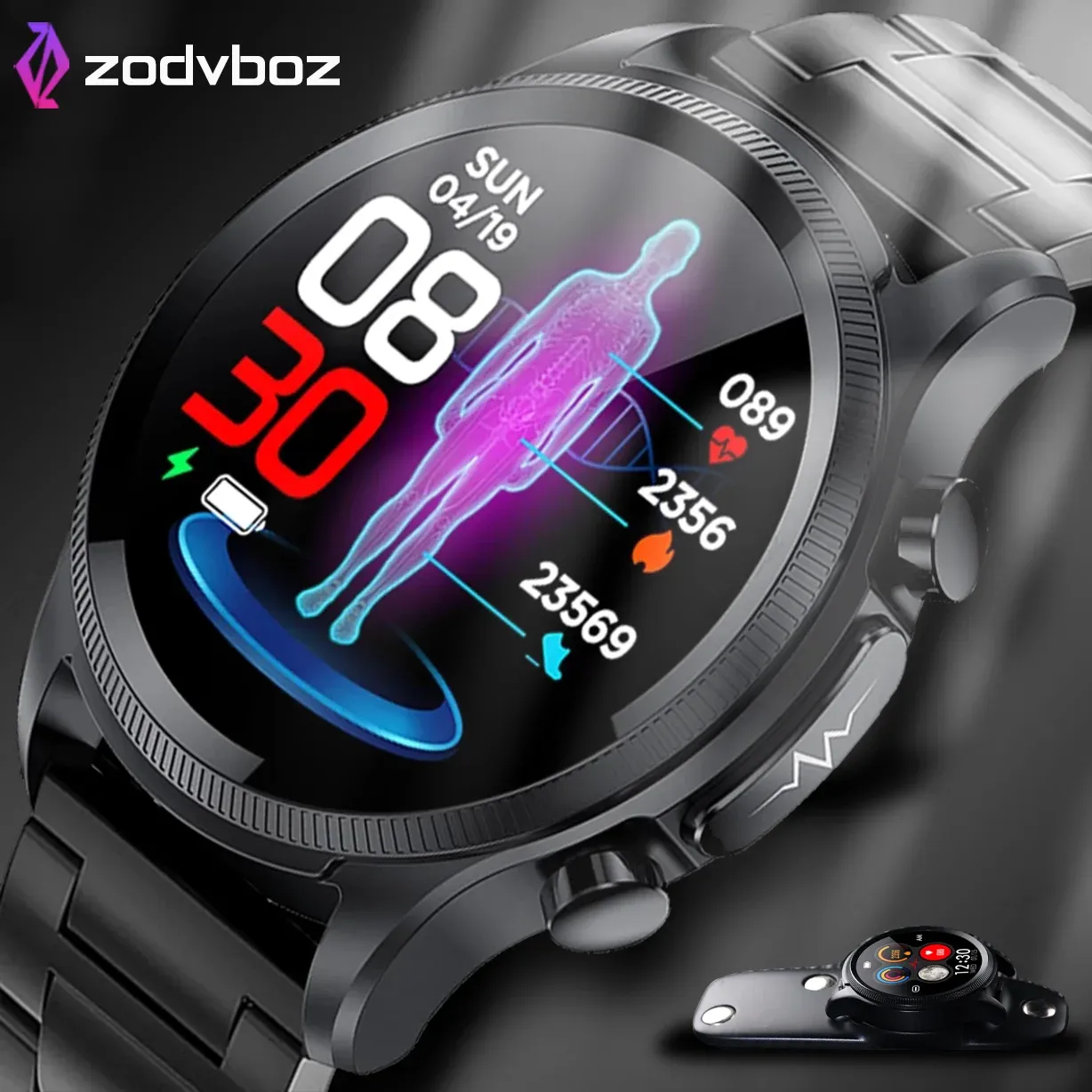 Zegarki Zodvboz Ecg Smart Watch Men Laser Tempert