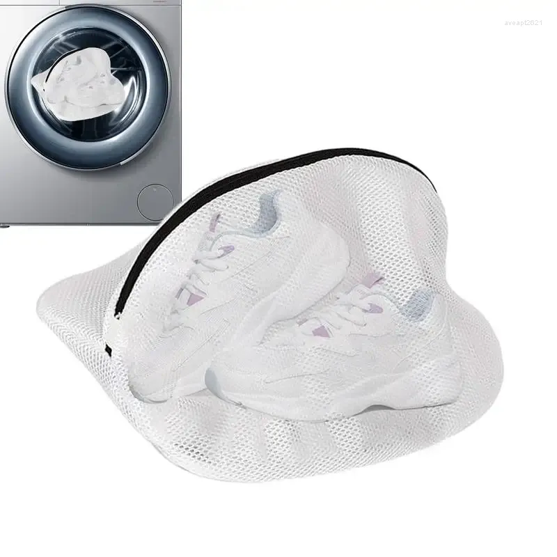 Sac à linge Chaussures Sac lavage réutilisable à fermeture éclair lavage pour les baskets Bas de chaussettes