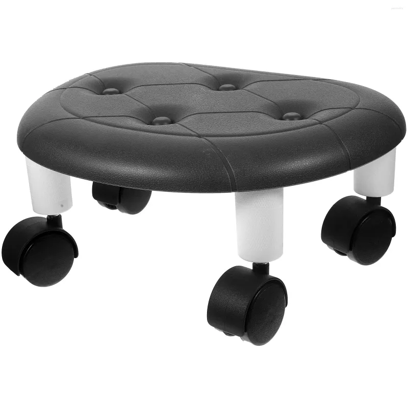 Pillow Plastic Stool Small Roller Comfortable Seat Furniture Accessories Chair Low Wheels Bathroom Office