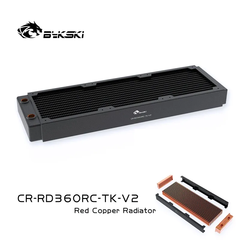 Hinges Bykski 360mm Copper Radiator for Pc Cooling 40mm Thickness for 12cm Fan Water Cooler High Performance Cooler Radiator 120mm Fan