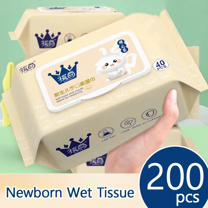 200 pcs spécial jetable pour les bébés kit d'hygiène de linge de tissu humide pour bébés bébé nécessite super doux mouchoir humide 240323