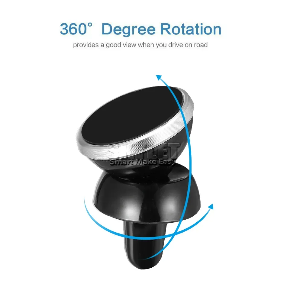 Strong Magnetic Car Holder Air Vent Mount 360 Degree Rotation Universal Phone Holder for Cellphones with Retail Box