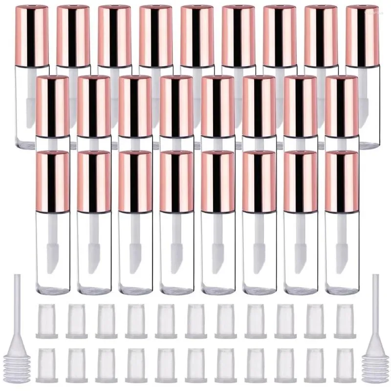 Bouteilles de rangement 34pcs 1.2 ml mini tube de brillant à lèvres vide avec inserts en caoutchouc et pipettes de transfert pour les échantillons