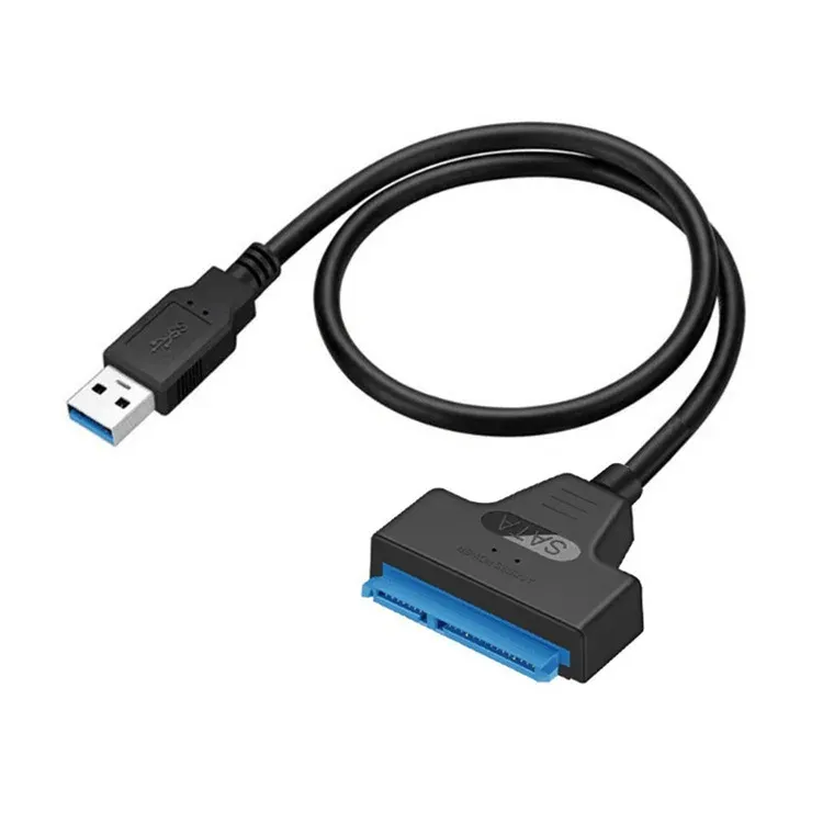 2024 480Mbps USB 2.0 To SATA 22Pin Adapter Cable SATA22Pin/USB2.0 for 2.5 Inch SSD/HDD Solid State Mechanical Mobile Hard Disk Cable
