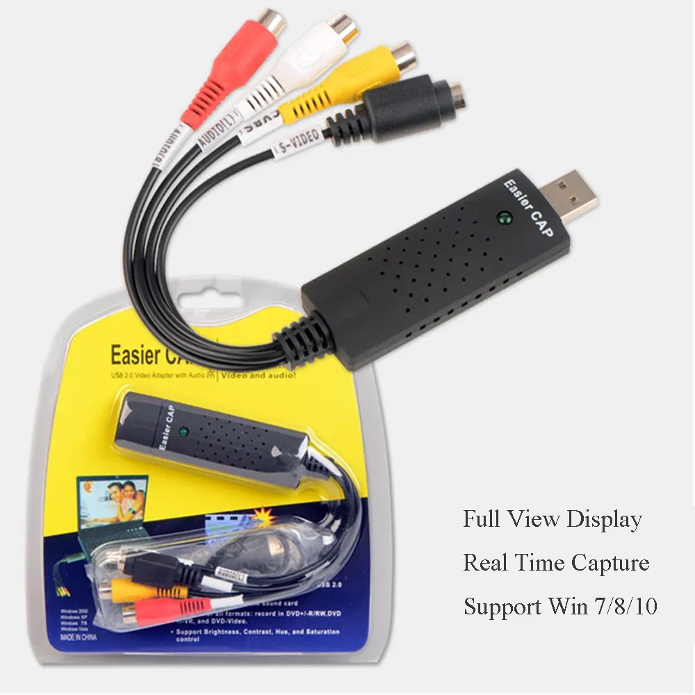 Cartes 1 canal AV USB 2.0 Capture Cartes Video Grabber TV DVD VHS ADAPTER ADAPTER ADAPTATE