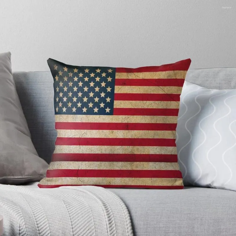 Poduszka Vintage American Flag rzut dekoracyjna sofa