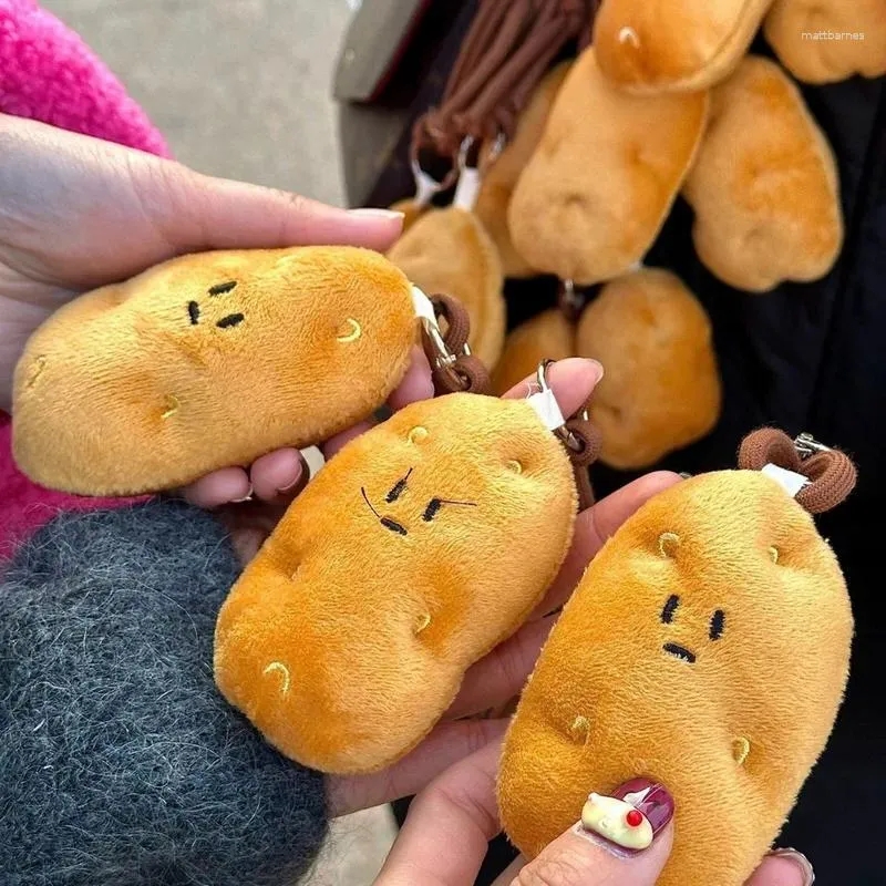 Keychains Creative Cute Plush Potato Doll Keychain Couple Funny Vegetable Toy Pendant Keyring Accessories 2024 Gifts For Boys Girls