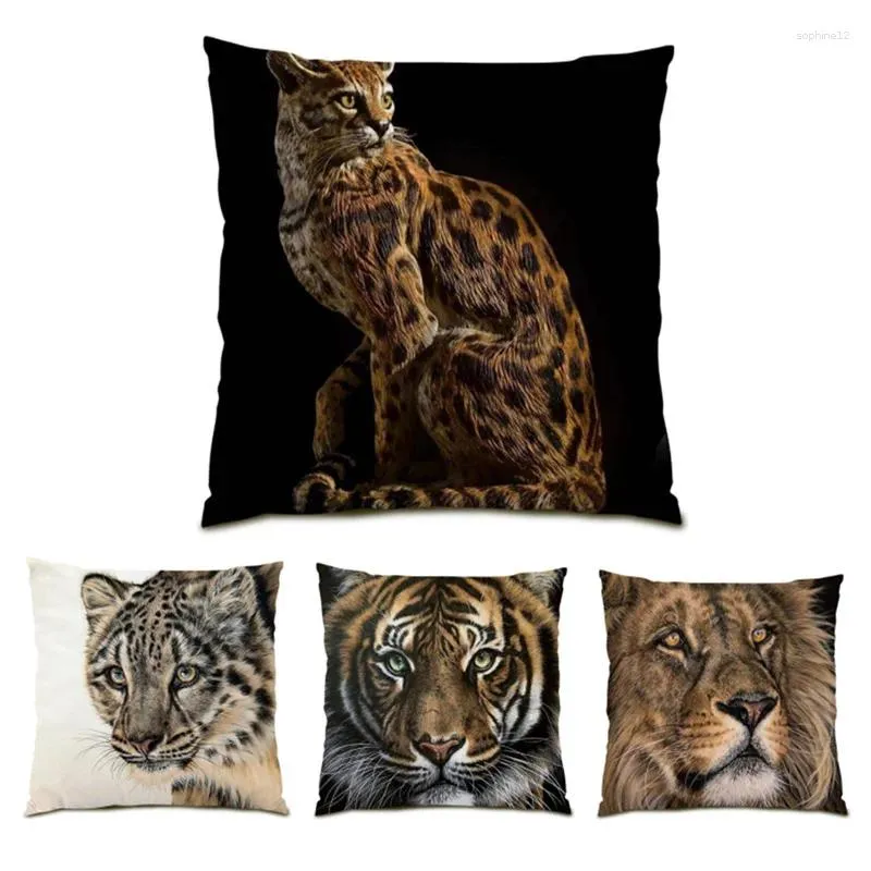 Oreiller ornemental salon soft taie tai-oreiller décoratif animal peur tigre lion décoration décoration intérieure couvertures en velours cadeau e0827