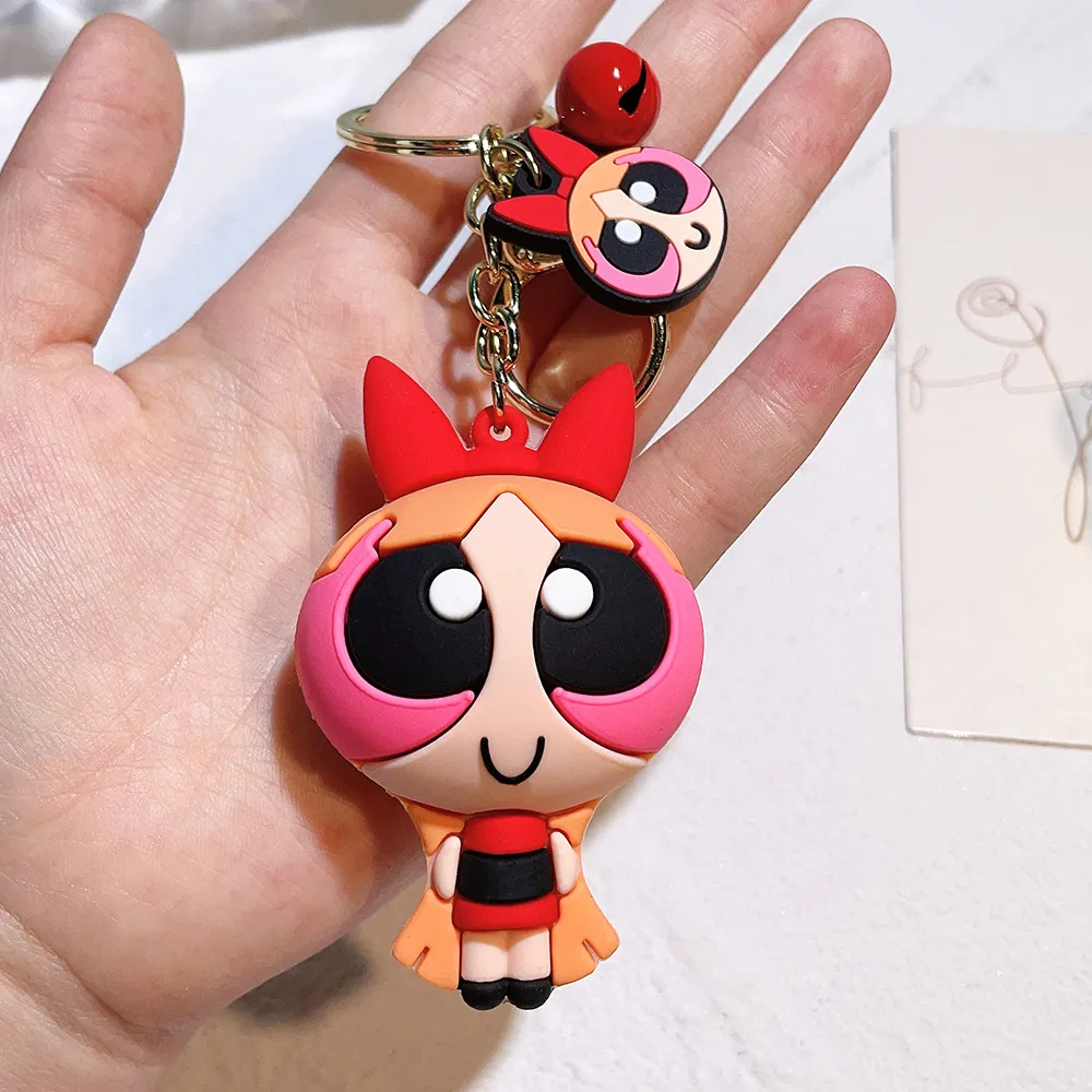 Fashion Cartoon Movie personnage Keychain Rubber and Key Ring pour sac à dos