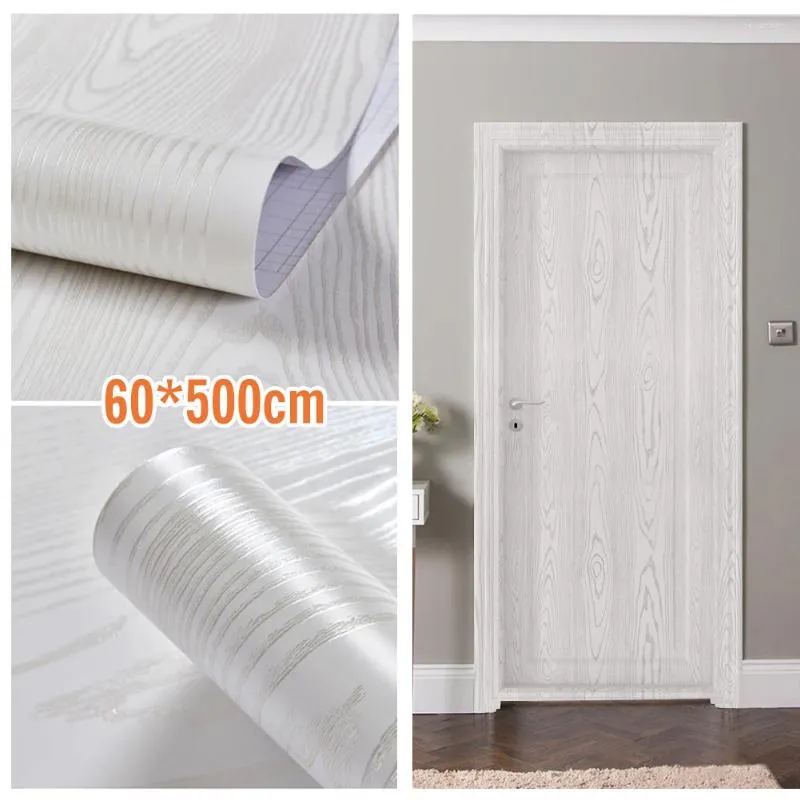 Window Stickers Wood Grain Peel And Stick Thicken Wallpaper Shlef Liner Removable Contact Paper Cabinet Desktop Self Adhesive