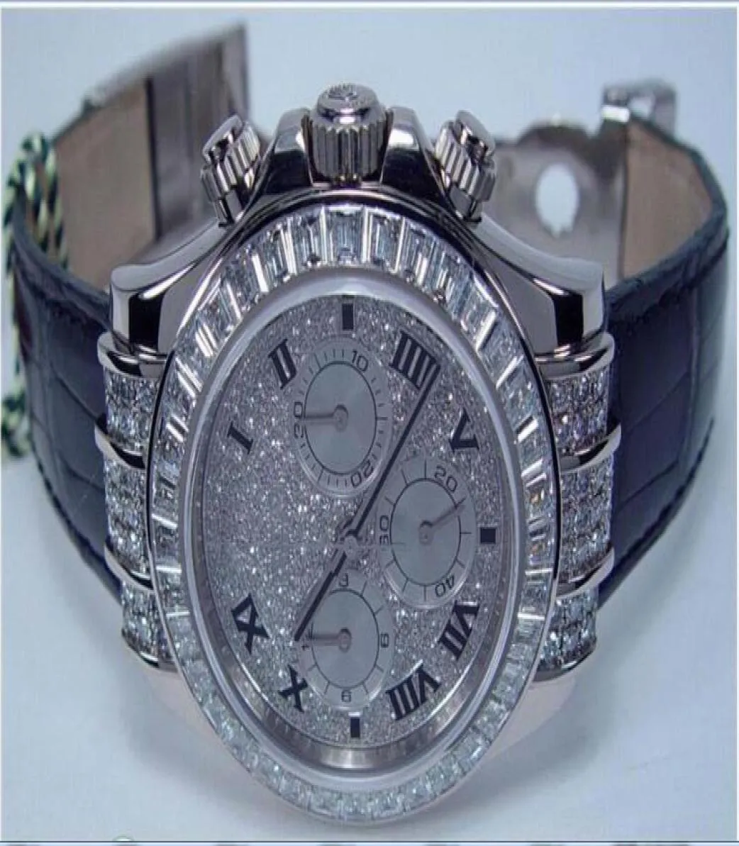 Säljer lyxig armbandsur 18kt vitguld full diamantmodell 116599 TBR Automatisk herrklocka Men039S handledsklockor4552948