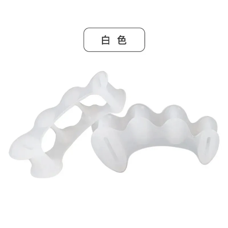 2st = Hard Silicone Toe Finger Separator 3 Hole Hallux Valgus Orthopedic Spacers Bunion Overlapering Hammer Foot Corrector