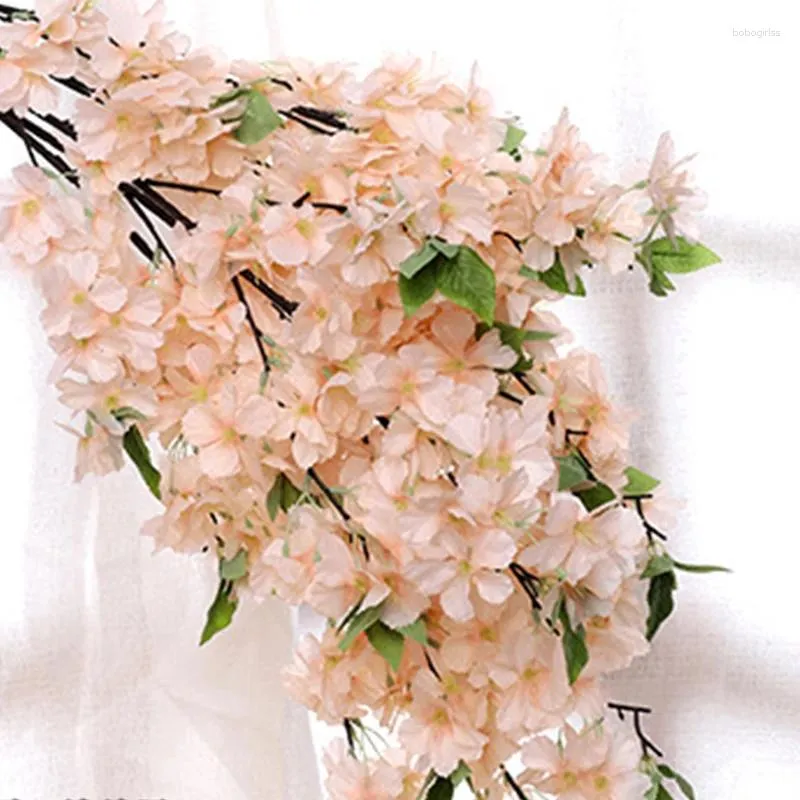 Fleurs décoratives quatre broches de la cerise artificielle fleur rose blanc arbre blanc fleur de soie bonsai arc arc accessoires de mariage décoration de la maison