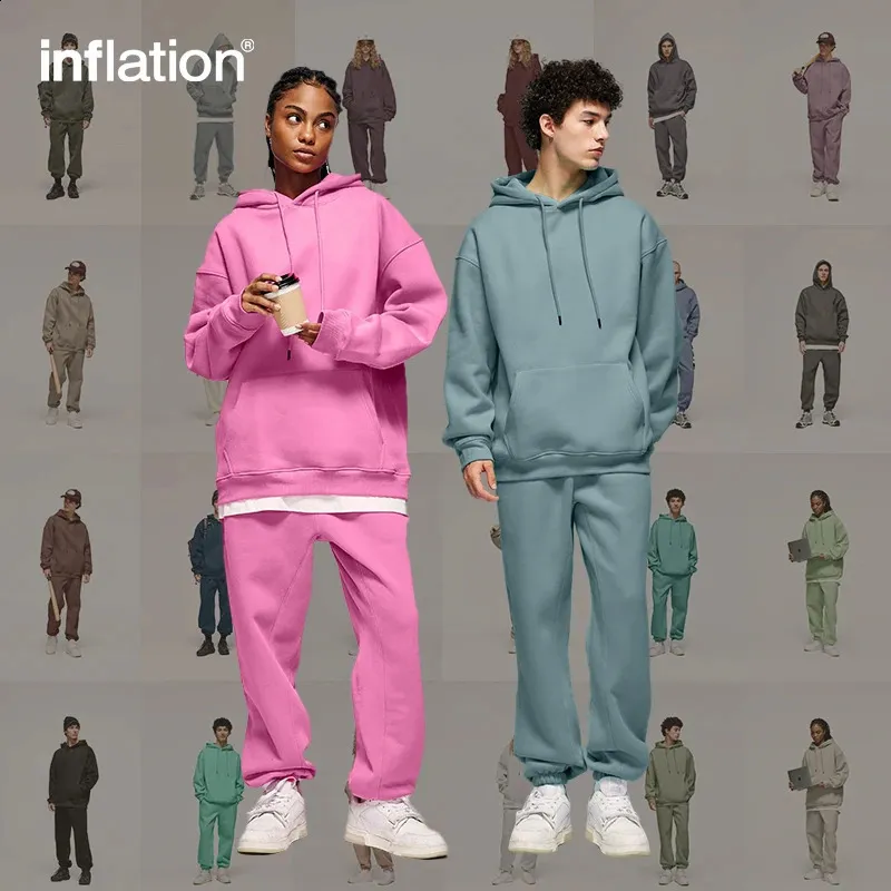 Trendy Candy Color Fleece Tracksuit Set: Unisex Winter Velvet Jogging ...