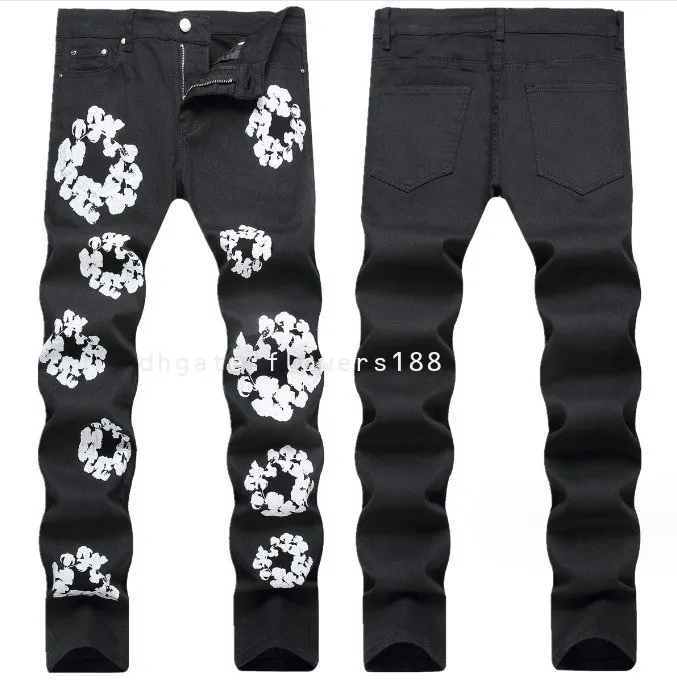 Jeans para hombres Summer 2024 Nuevos jeans negros para hombres estirado estirado de la cintura delgada pantalones casuales de jeans ksubi diseñador ksubi jeans diseñador hombres ksubi jeans diseñador mujer