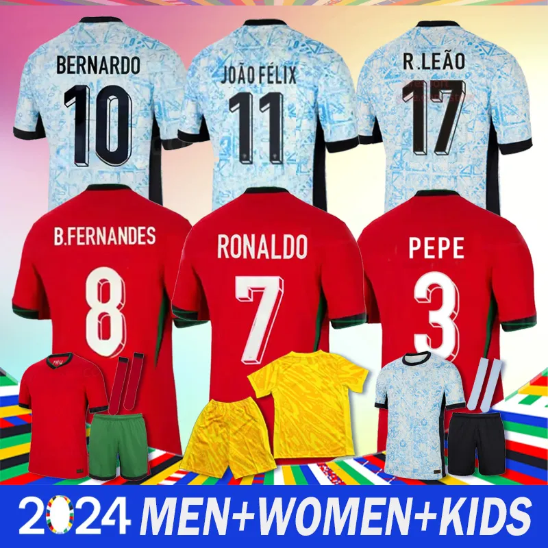 24/25 포르투갈 New Soccer Jerseys 2024 스페셜 에디션 훈련 옷 Joao Felix Pepe Ronaldo B. Fernandesplayer 팬 남성 어린이 세트 키트 탑과 반바지