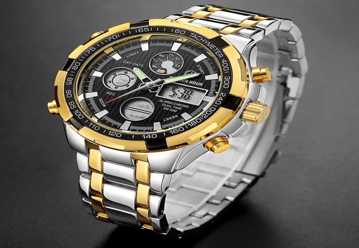 Reloj Hombre Goldenhour Top Brand Quarz Mens Watch Digital Sport Armels Uhren Armee Militär männliche Uhren Relogio Maskulino4479603