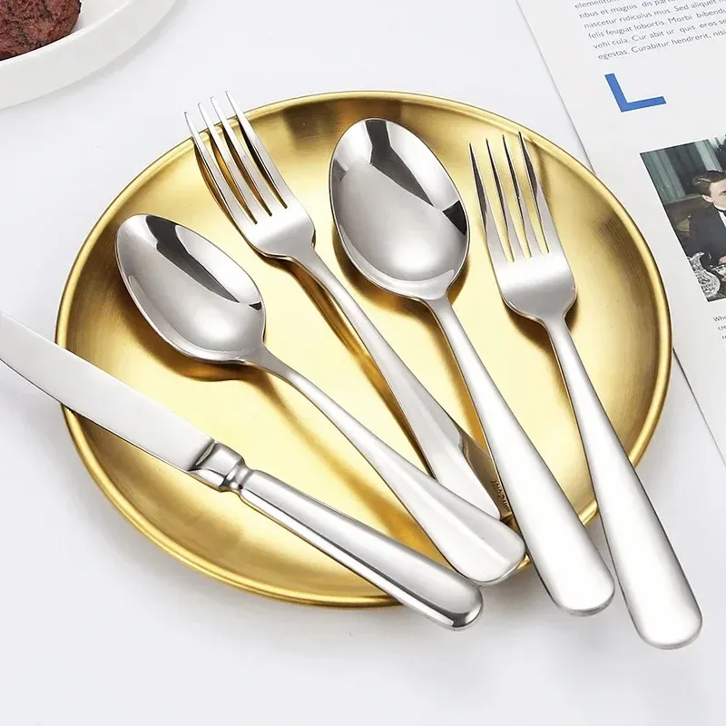 Tableware Dinner Knife Fork Spoon Travel Utensils Set Stainless Steel Cutlery Set Flatware Set with Case Reusable Portable Box