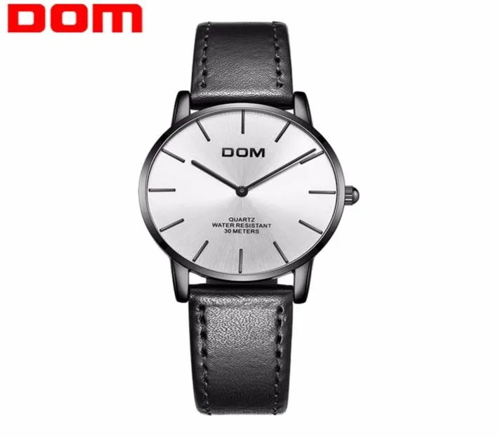 Dom Watch Montre Femme Women Brand Luksusowe damie Watch Waterproof Ultra cienki skórzany kwarcowy zegarek Lady G36bl7mt7160807