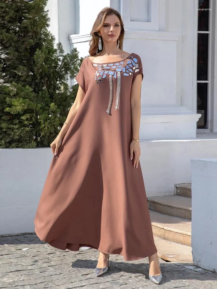 Ropa étnica Eid Dubai Party Dress Women Jalabiya Abaya Ramadan Vestidos largos Abayas Lectins Kimono Robe Caftan Vestidos 2024