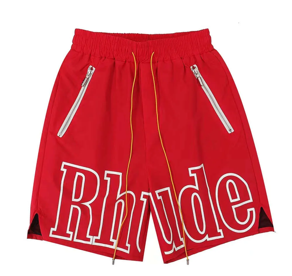 High-quality Rhude Mesh Quick Dry Shorts Designers Mens Basketball Short Pants 2024 Luxury Summer Beach Palm Letter Street Fashion Sweatpants3