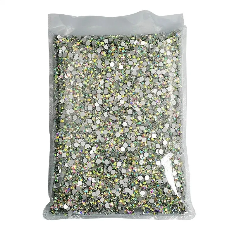 Wholesale Big Package Bulk Crystal Rhinestones 100 Gross SS6 8 10 12 16 20 30 Flatback AB Color Glass Non fix Nail Art Stone 240401