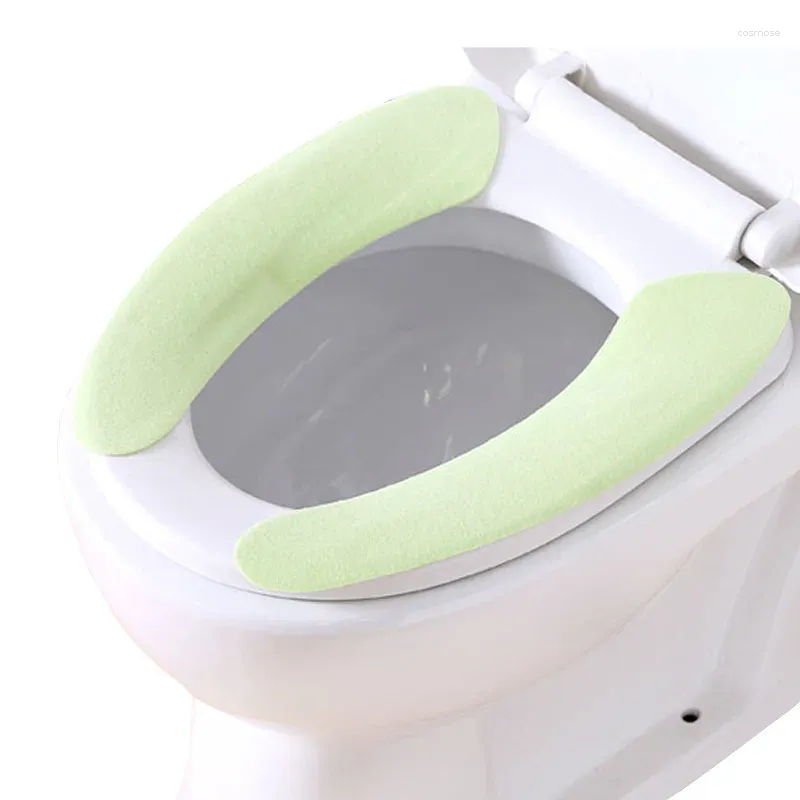 Toilet Seat Covers 2PCS Cartoon Cushion Warm Thickening Anti-static Sticky Pad With Adhesive Plain Waterproof Cover