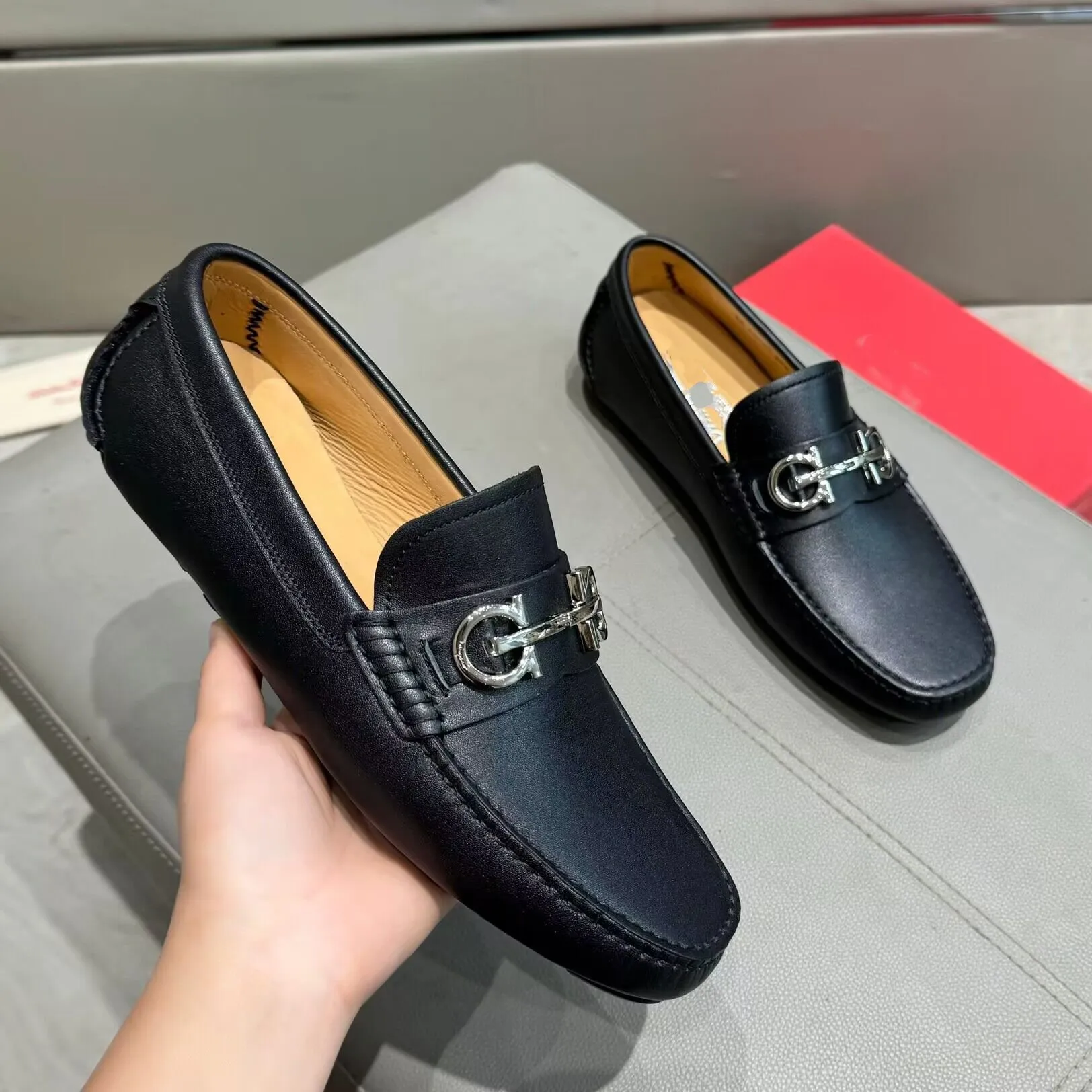 replica designer mens dress shoes Amazon.com | Santimon Mens Dress Shoes Smoking Loafers Genuine Leather  Metallic Pointed Toe Slip On Shoes Caual Party Disco Gold Chain Shoes Blue  5.5 US