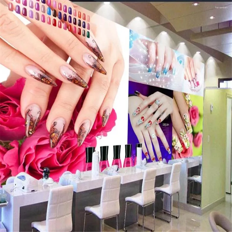 Tapety Milofei Beauty Salon Manicure Narzędzia do tła malowanie ścienne